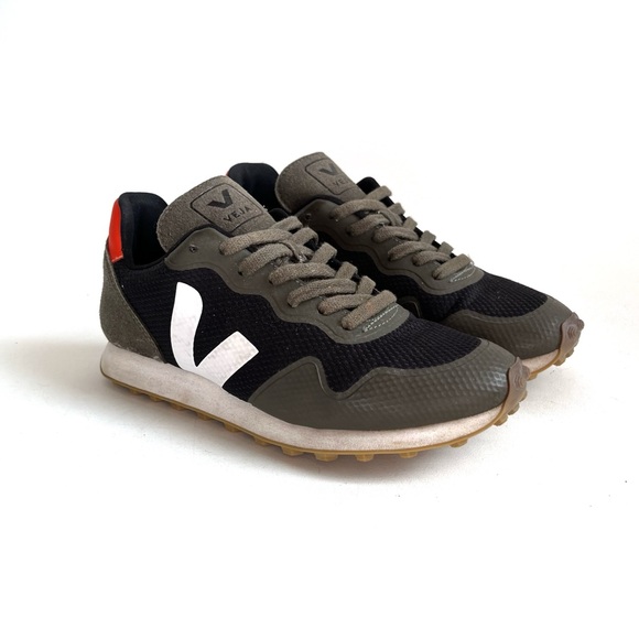 Veja Shoes - Veja Rio Branco Olive Green, Navy and Orange Shoes Size 8